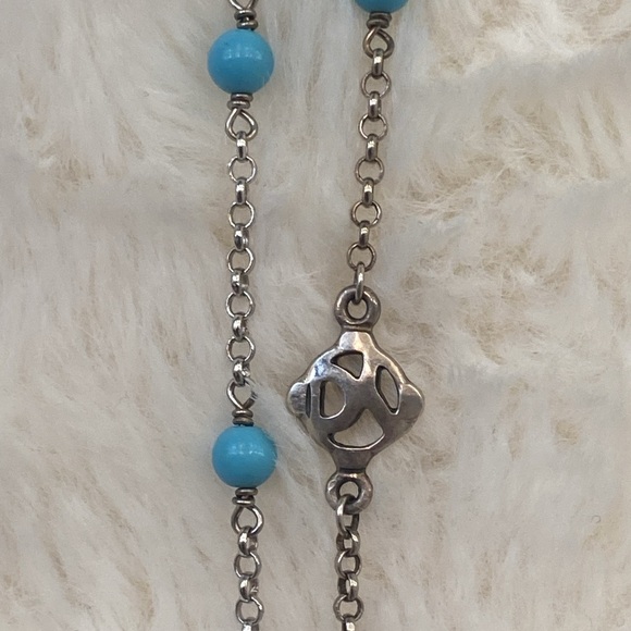 David Yurman Turquoise Station Necklace - Picture 2 of 6